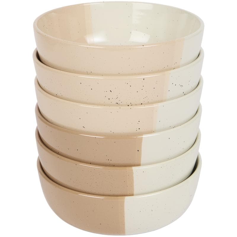 Azur serviesset met gespikkeld design - beige/roze