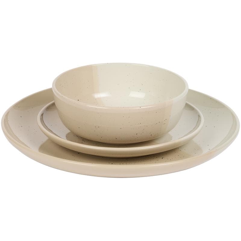 Azur serviesset met gespikkeld design - beige/roze