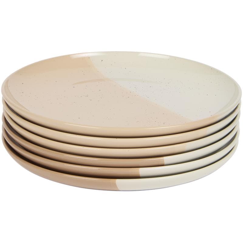 Azur serviesset met gespikkeld design - beige/roze