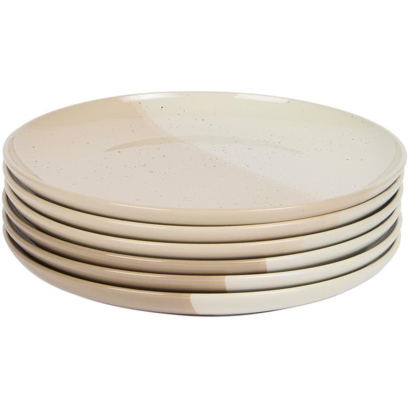 Azur serviesset met gespikkeld design - beige/roze
