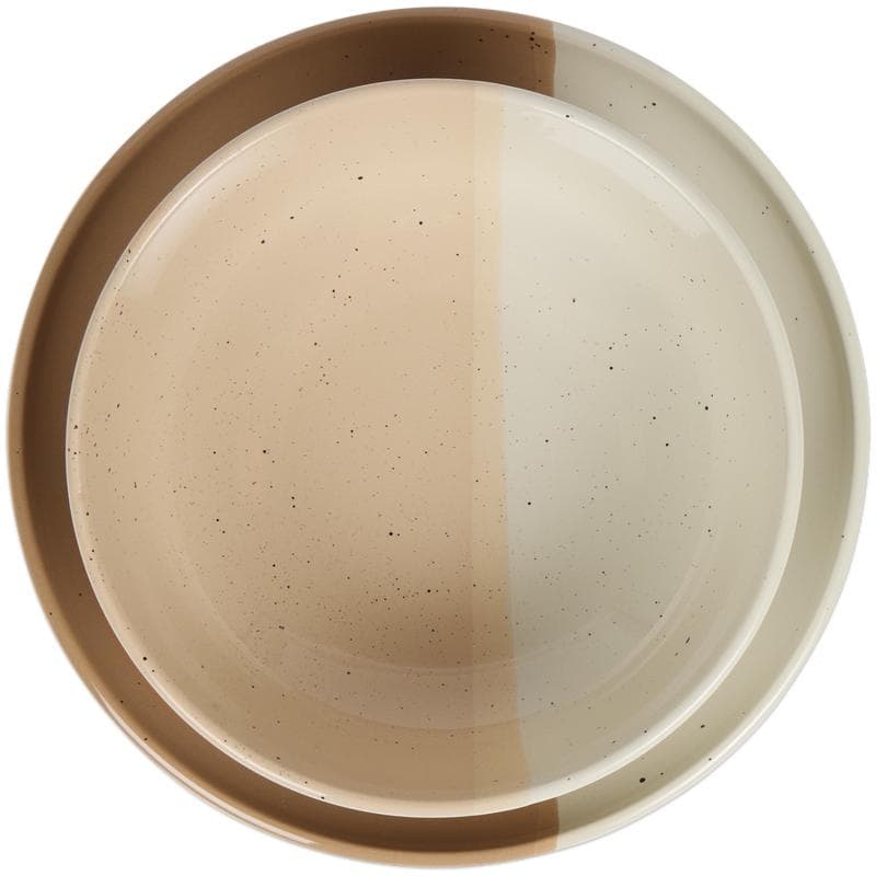Azur serviesset met gespikkeld design - beige/roze