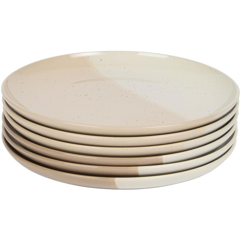 Azur serviesset met gespikkeld design - beige/roze