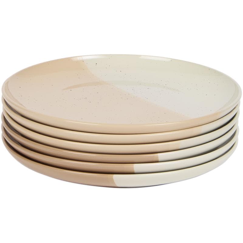 Azur serviesset met gespikkeld design - beige/roze
