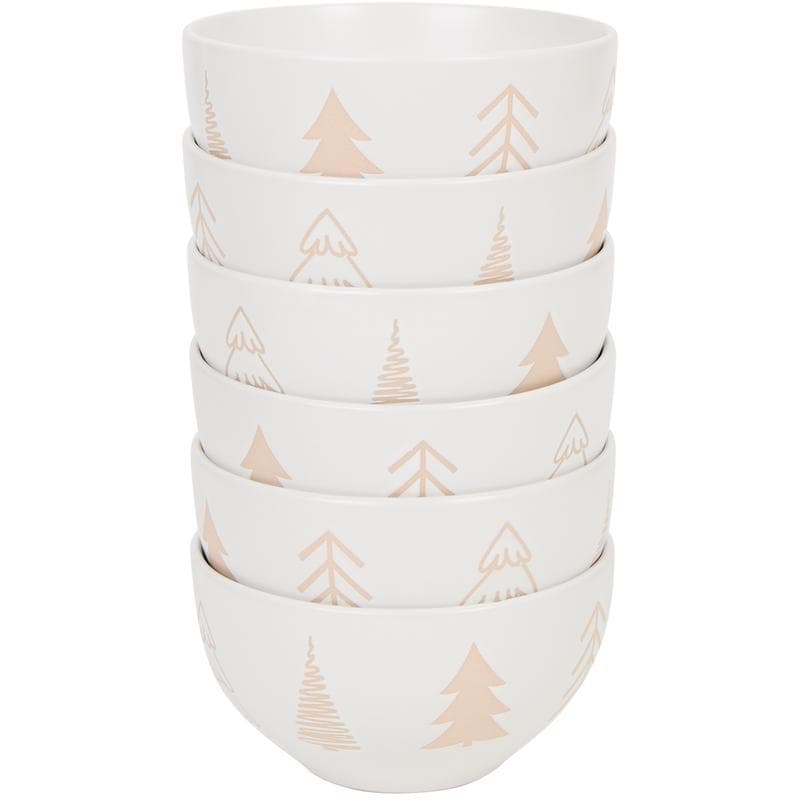 Kerstserviesset met kerstboom - crème-wit