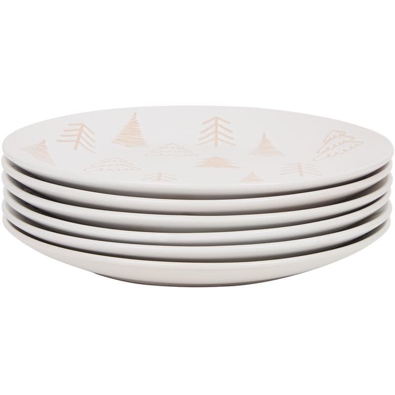 Service de table avec sapin de Noël - blanc cassé