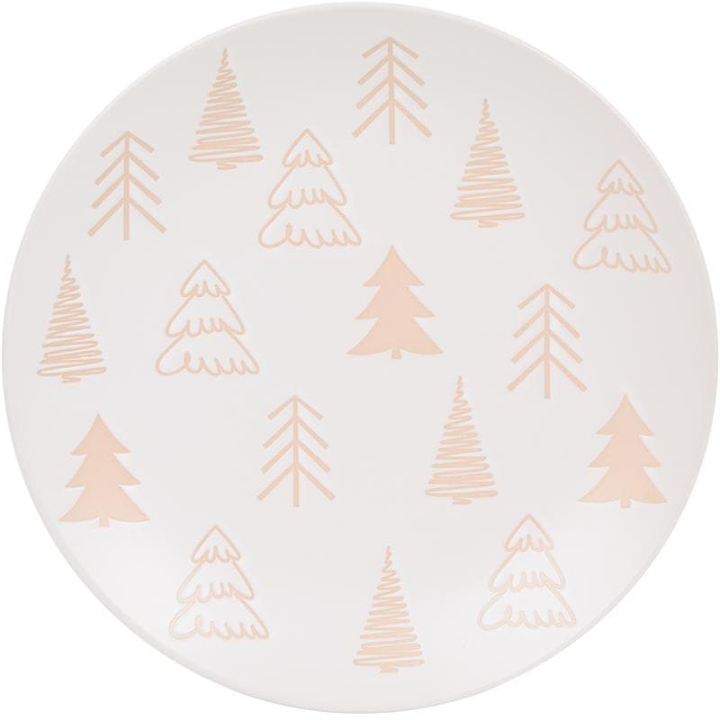 Service de table avec sapin de Noël - blanc cassé