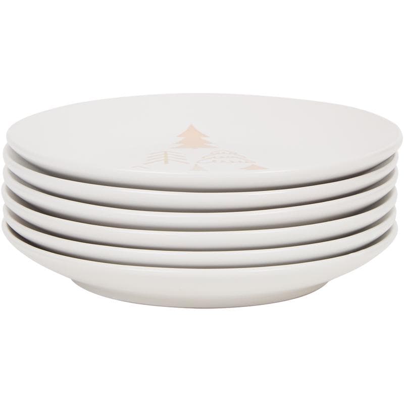 Kerstserviesset met kerstboom - crème-wit