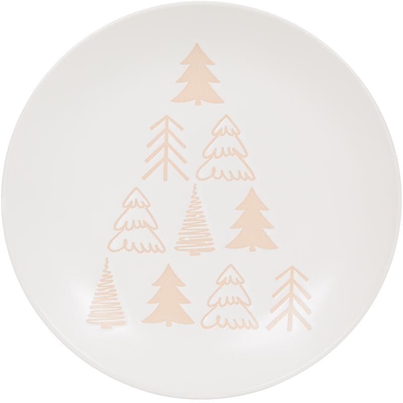 Kerstserviesset met kerstboom - crème-wit