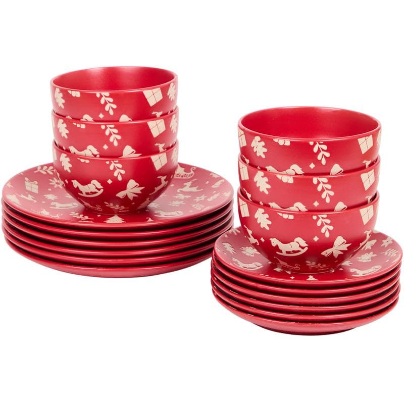Bordenset in kerstthema - rood