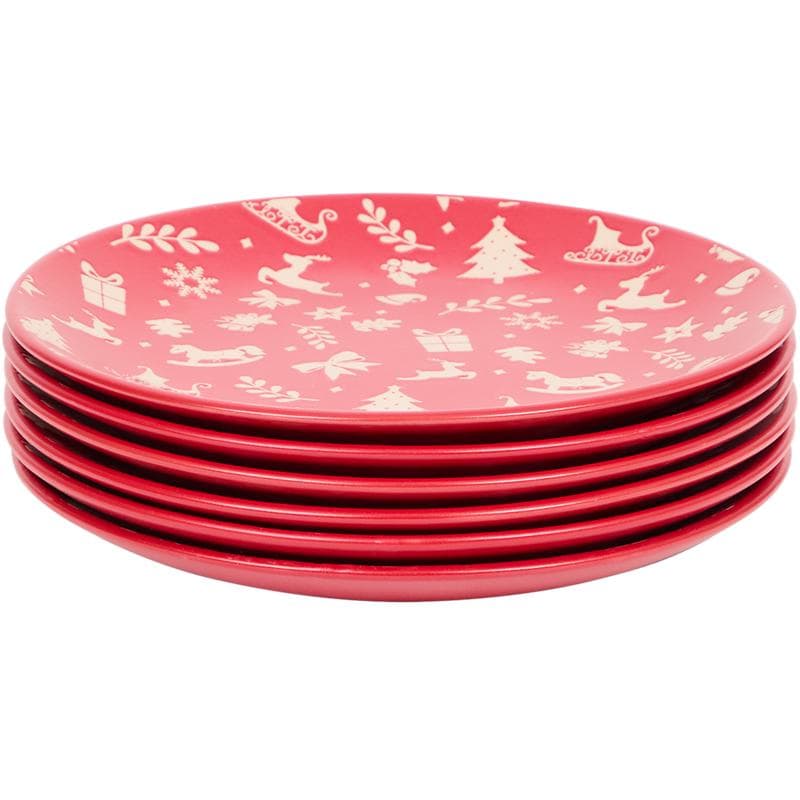 Bordenset in kerstthema - rood