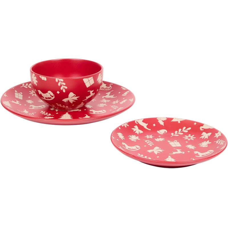 Bordenset in kerstthema - rood