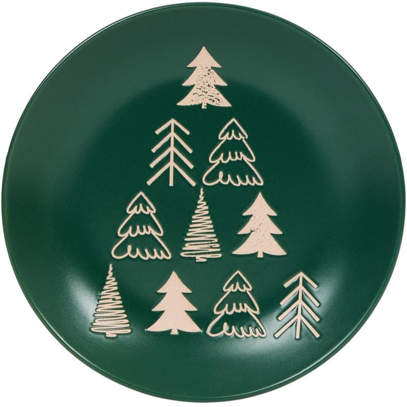 Kerstserviesset met kerstboom - groen