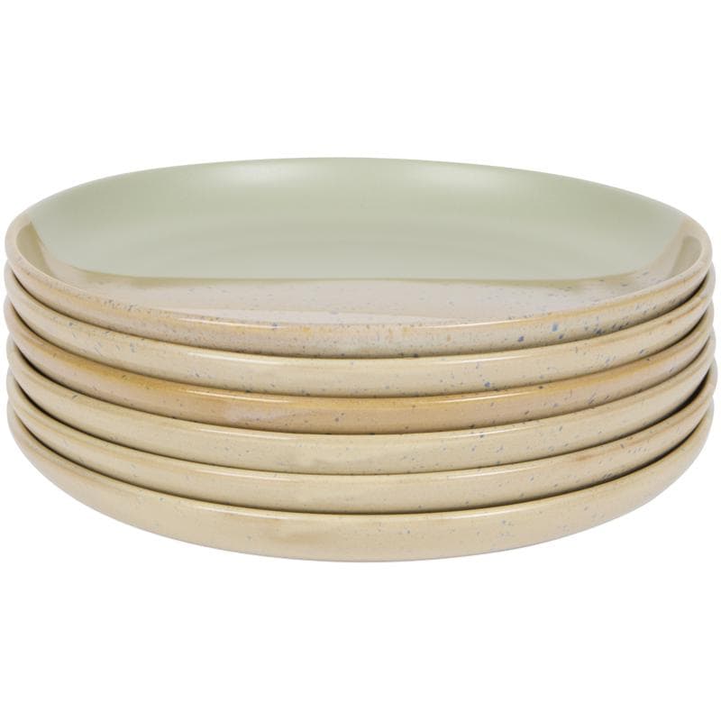 Azur serviesset met gespikkeld design - beige/groen