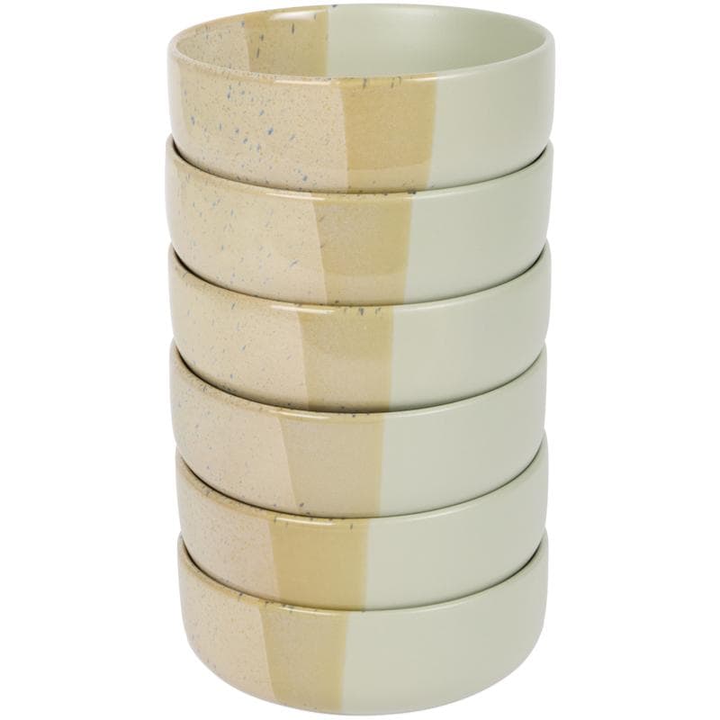 Azur serviesset met gespikkeld design - beige/groen