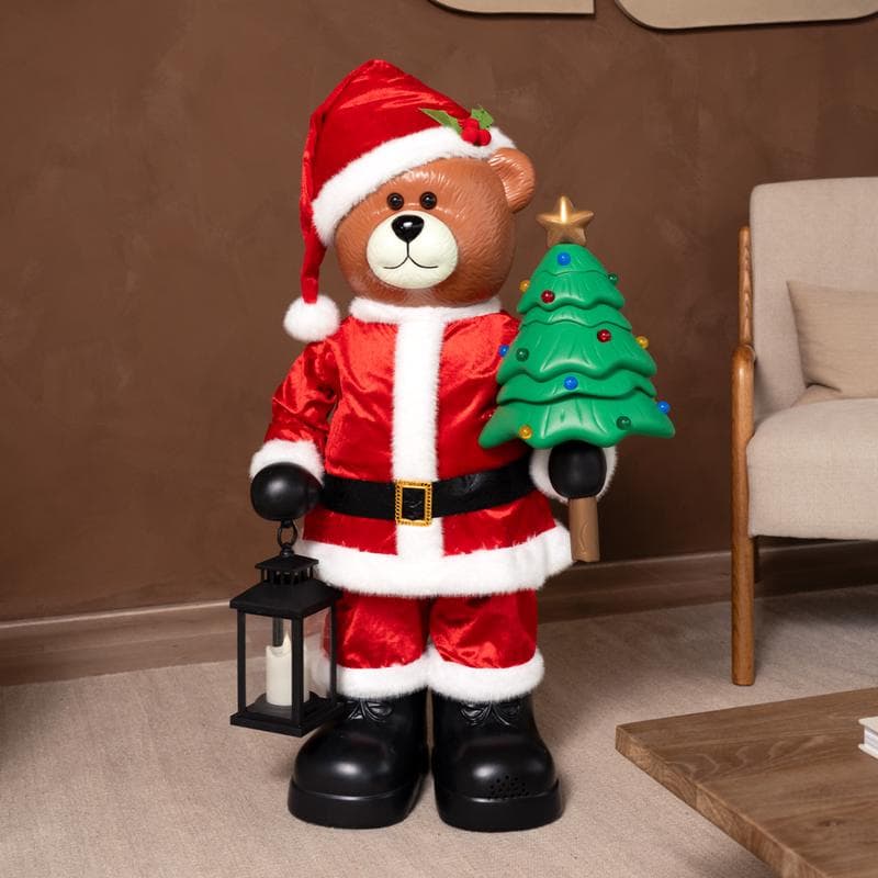 Staande kerstbeer met ledverlichting - voor binnen