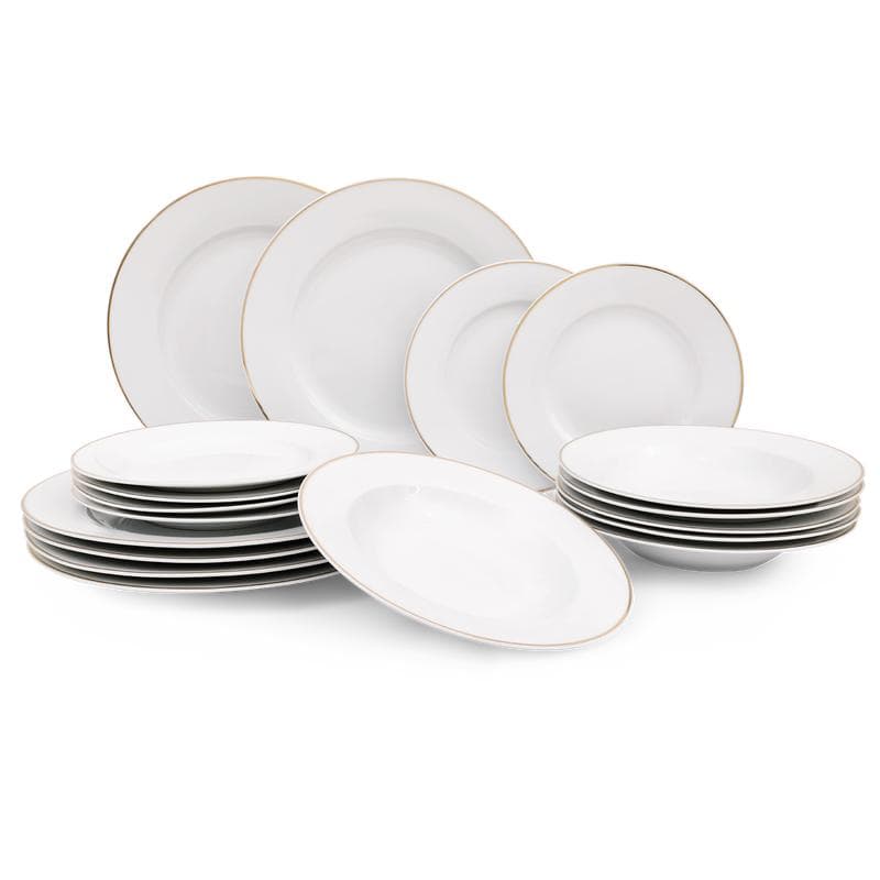 Bordenset - wit met gouden randje
