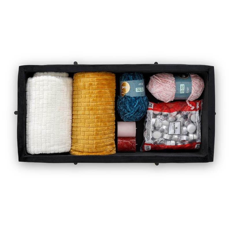 Velvet opbergbankje - Zwart