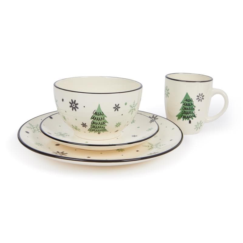 Bordenset Snowflake - groen