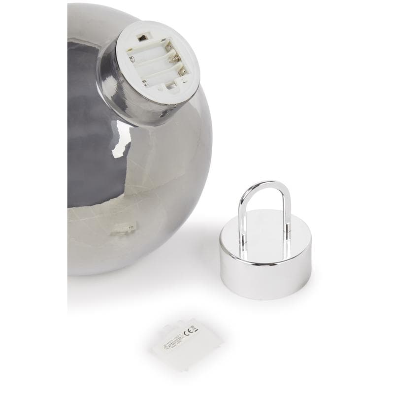 Glazen kerstbal met led-verlichting - 25 cm