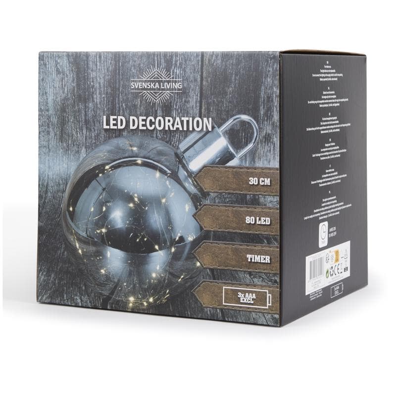 Boule de Noël en verre avec LED - Ø 30 cm