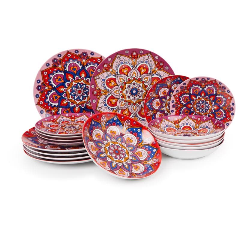 Bordenset Marrakech - rood/roze