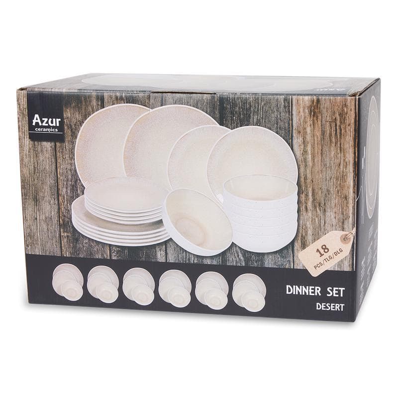 Serviesset met reactief glazuur - zand