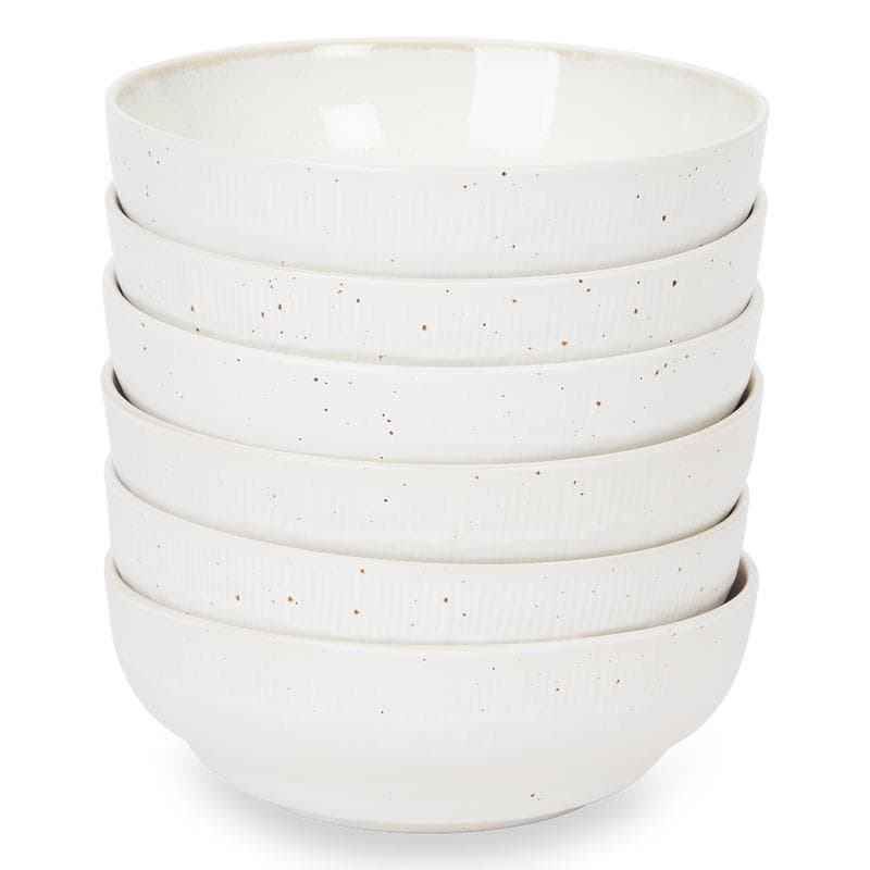 Serviesset met reactief glazuur - gebroken wit