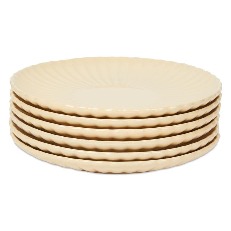 Bordenset bloem - beige