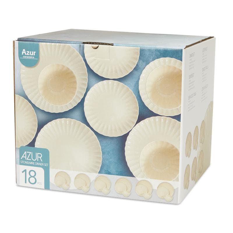 Bordenset bloem - beige