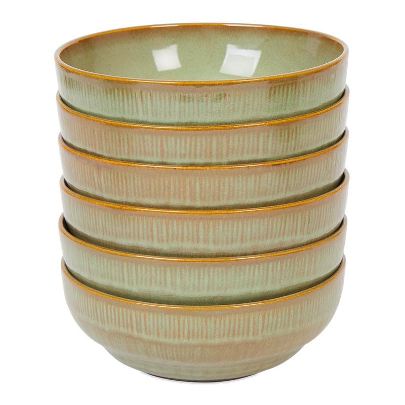 Handgemaakt servies in retro design - Mint Brown