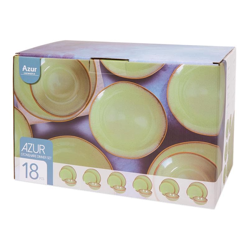 Handgemaakt servies in retro design - Mint Brown