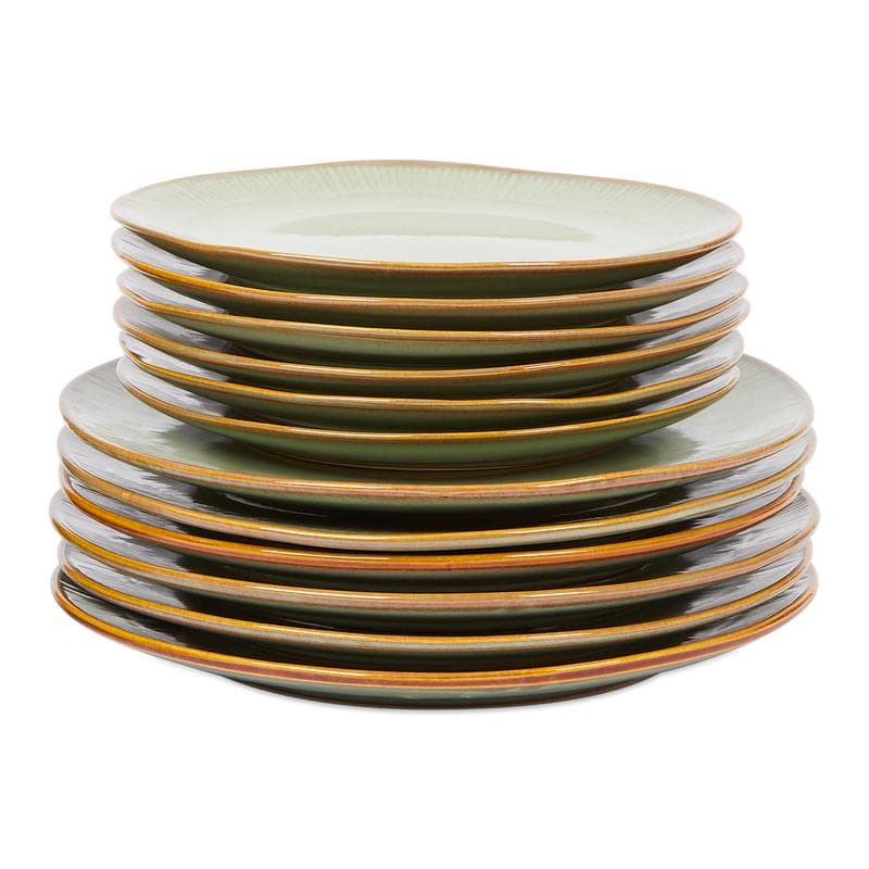 Handgemaakt servies in retro design - Mint Brown