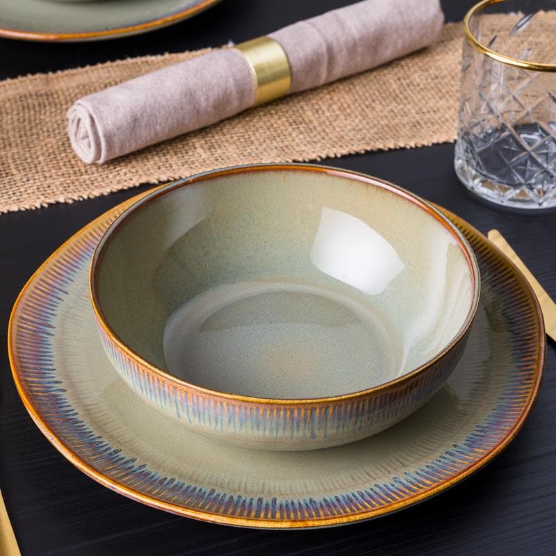 Handgemaakt servies in retro design - Storm Brown