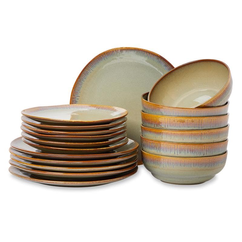 Handgemaakt servies in retro design - Storm Brown