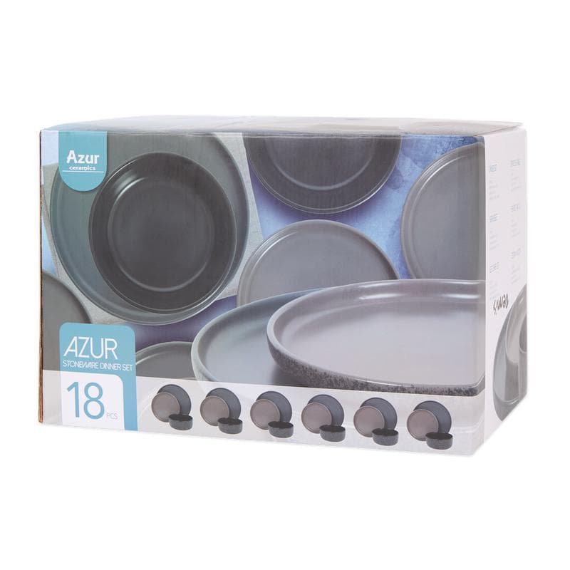 Serviesset met spikkelmotief - Grijs/bruin/zwart