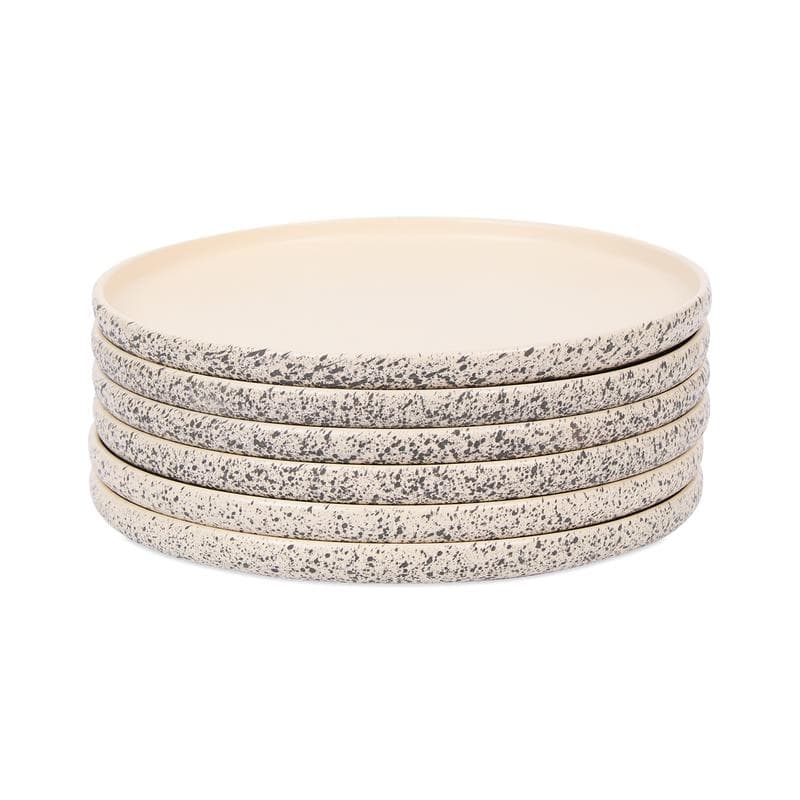 Service de table moucheté - beige, blanc et marron