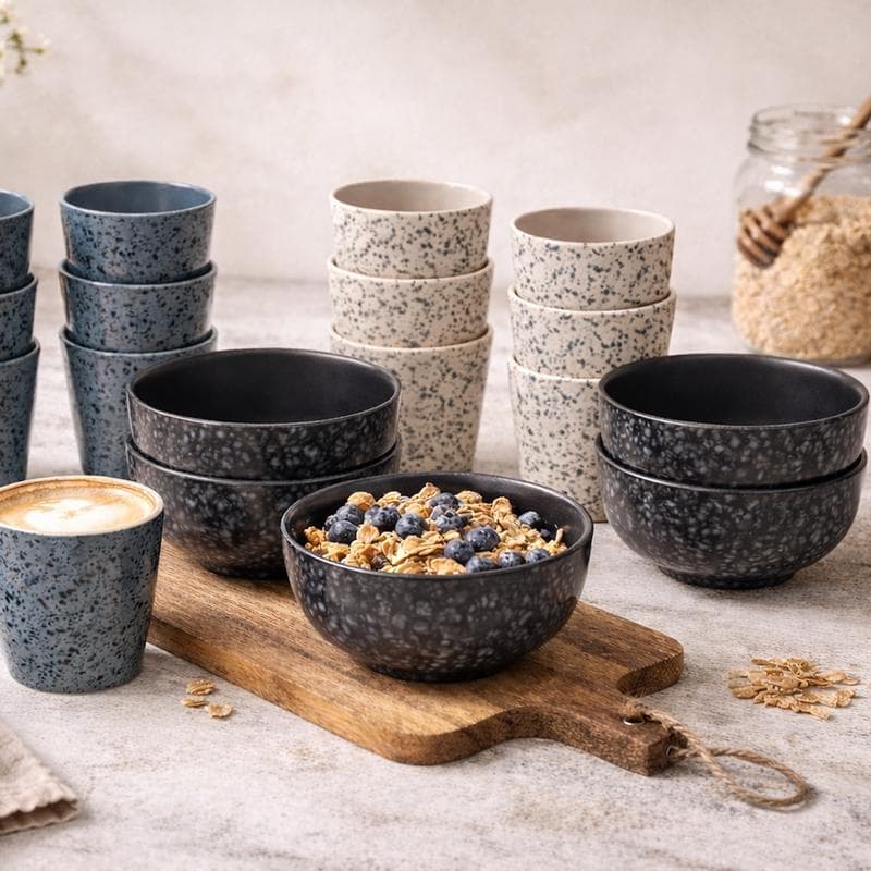 Beker- en kommenset Speckle