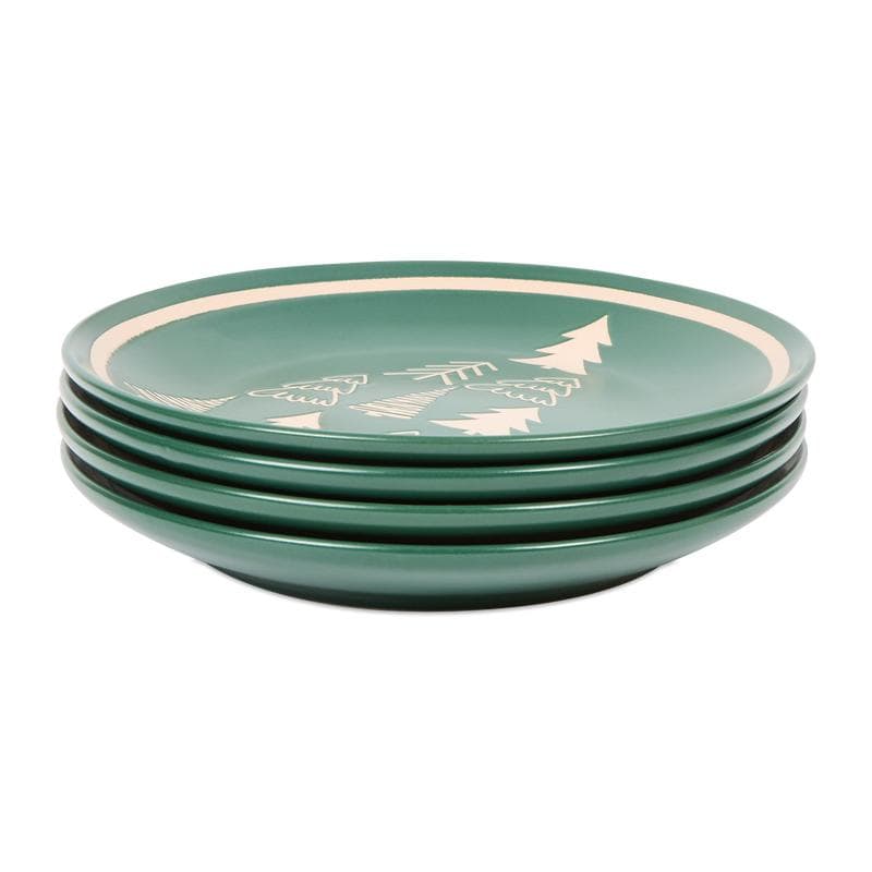 Service de table - vert avec sapins de Noël