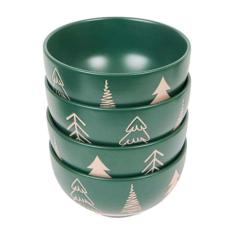 Serviesset met kerstboom - groen