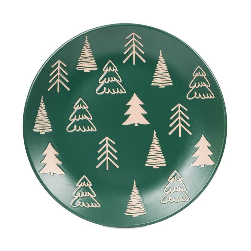 Serviesset met kerstboom - groen