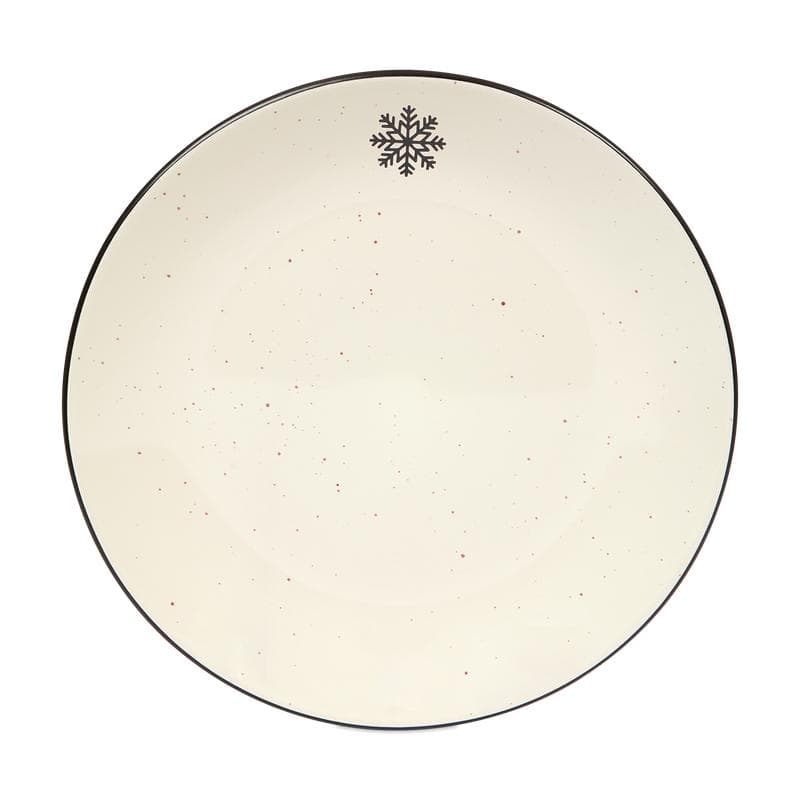 Gespikkelde bordenset - Zwart met sneeuwvlok