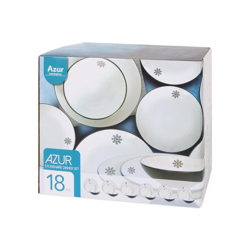 Service de table moucheté - noir avec flocon de neige