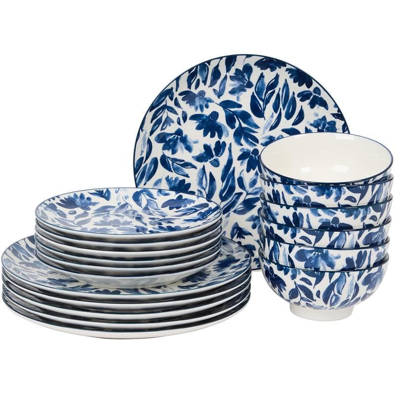 Bordenset met bloemenmotief