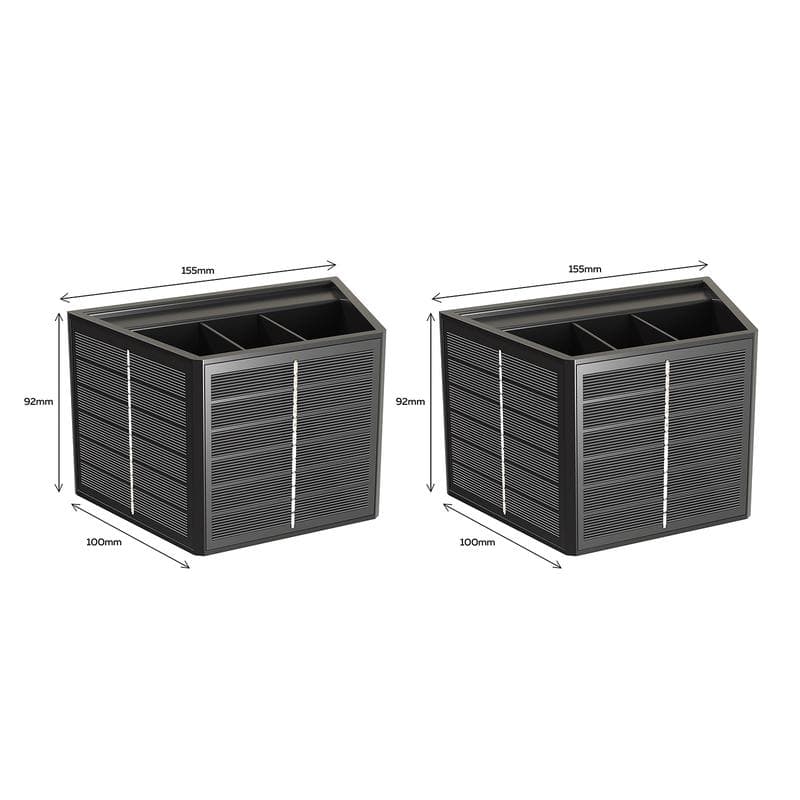 Applique murale solaire à double éclairage - 2 pièces