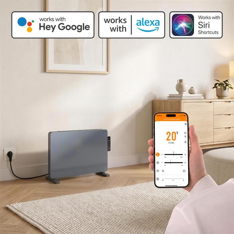 LSC Smart Connect glazen paneelverwarming - antraciet