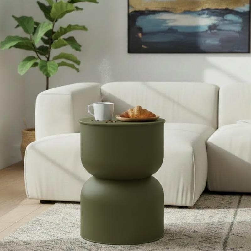 Table d'appoint diabolo en métal - vert