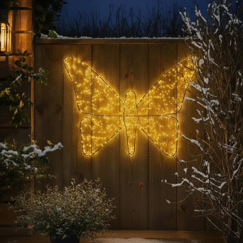 XL vlinder met kerstverlichting - voor buiten
