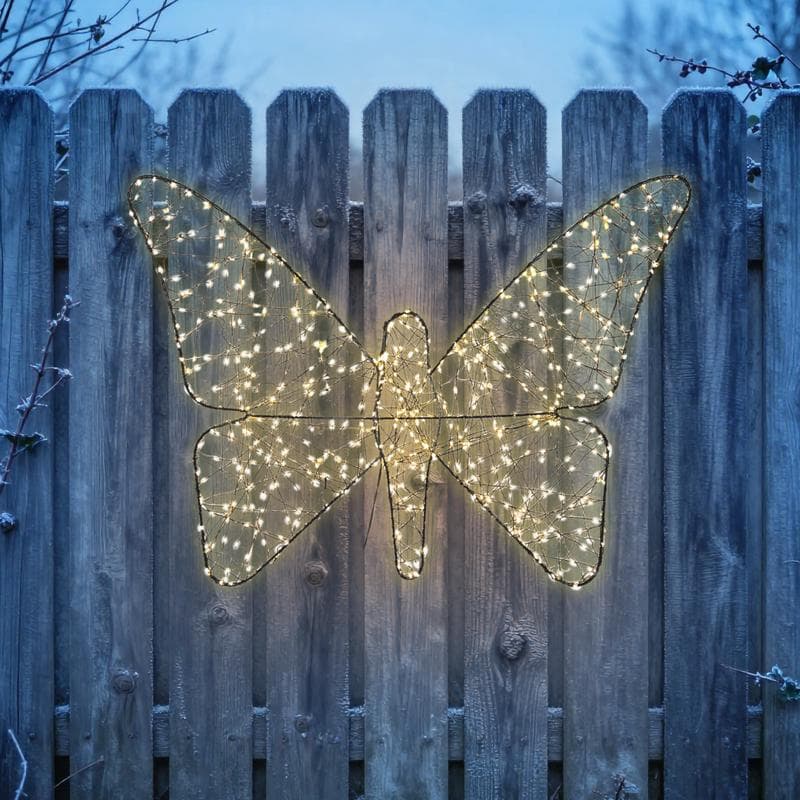 XL vlinder met kerstverlichting - voor buiten
