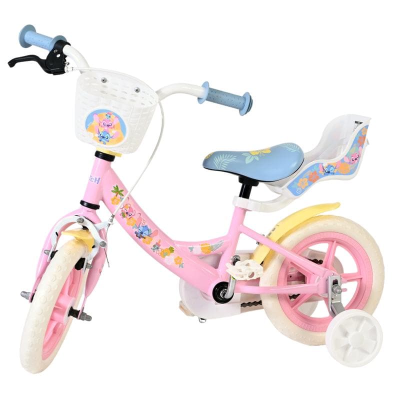 Kinderfiets 12 inch – Stitch – roze