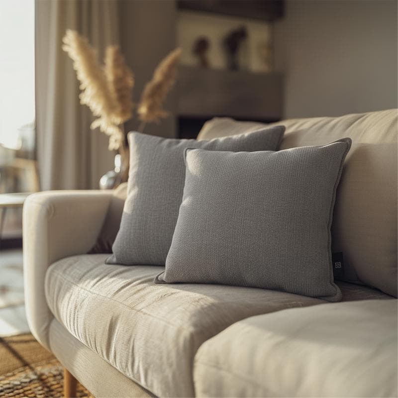 Coussin chauffant en chenille - gris